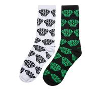 Merchcode Chaussettes 'Green Day' vert / noir / blanc, Taille 43-46