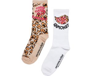 Merchcode Chaussettes Ramones Leo Socks 2-Pack Leo Aop/Offwhite EUR 44