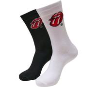 Merchcode Chaussettes 'Rolling Stones Tongue' rouge sang / noir / blanc, Taille 47-50