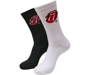 Merchcode Chaussettes 'Rolling Stones Tongue' rouge sang / noir / blanc, Taille 47-50