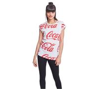 MERCHCODE Coca Cola Damen T-Shirt Ladies AOP Tee mit Logo-Print, Blanc, XS Femme