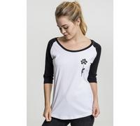 Merchcode Female Shirt Ladies Brandalised - Banksy's Graffiti Balloons Raglan Tee White/Black XS