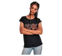 MERCHCODE Femme Ladies Ac/Dc Voltage Tee T shirt, Noir, S EU