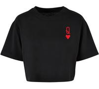 Merchcode Femmes Ladies Hugs & Love Queen Of Hearts Short Oversized Tee MP5012554 XL