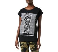 MERCHCODE Ladies Joy Divison Up Tee T-Shirt, Black, S Femme