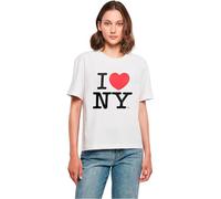 MERCHCODE Mc1086-ladies I Love NY Tee T-Shirt, Blanc, M Femmes