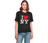 MERCHCODE Mc1086-ladies I Love NY Tee T-Shirt, Noir, M Femmes
