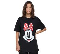 MERCHCODE Mc887-ladies Disney 100 Minnie Smiles Tee T-Shirt, Noir, S Femmes