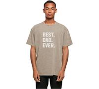 MERCHCODE Mp0006833-fathers Day-Best Dad Ever Acid Washed Heavy Oversized Tee T-Shirt, Darkkaki, XS Hommes