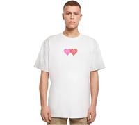 MERCHCODE Mp5012536-hugs & Love-Two Hearts Heavy Oversize Tee T-Shirt, Blanc, 3XL Hommes