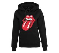 MERCHCODE Pull à Capuche pour Femme Rolling Stones Langue Noir Taille S