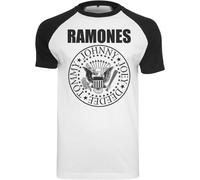 Merchcode Ramones Circle Raglan Tee Hommes T-Shirt Logo Imprimé Coton Jersey