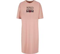 Merchcode Robe 'Mothers Day - Greatest mom' rose ancienne / rouge sang / noir, Taille 48