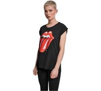 Mc Clothes Rolling Stones Tongue Short Sleeve T-shirt Noir M Femme