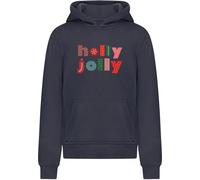 Merchcode Sweat 'Christmas Holly Jolly Mood' bleu marine / bleu clair / vert / rouge, Taille 140