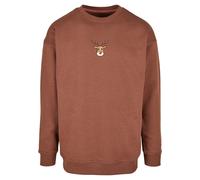 Merchcode Sweat-shirt 'Christmas Cute Deer' beige / marron châtaigne / rouge / noir, Taille XXL