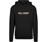 Merchcode Sweat-shirt 'Fathers Day - Call of Daddy' orange / noir / blanc, Taille XS