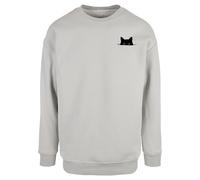 Merchcode Sweat-shirt 'Halloween - Cat' gris / noir, Taille XXL