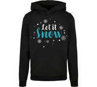 Merchcode Sweat-shirt 'Let It Snow' bleu / noir / blanc, Taille XL