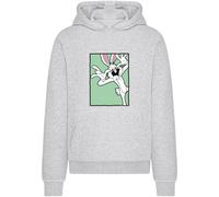 Merchcode Sweat-shirt 'Looney Tunes Bugs Bunny Funny Face' gris chiné / menthe / noir / blanc, Taille XL