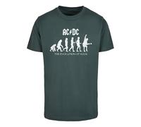 Merchcode T-Shirt 'ACDC - Evolution Of Rock' vert foncé / blanc, Taille M