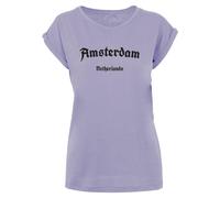 Merchcode T-shirt 'Amsterdam' lavande / noir, Taille XL
