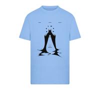 Merchcode T-Shirt 'Batman made in Gotham City' bleu ciel / noir, Taille M
