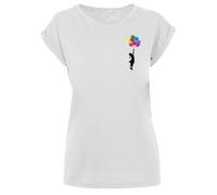Merchcode T-shirt bleu / rose / noir / blanc, Taille XL