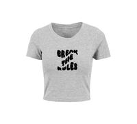 Merchcode T-shirt 'Break The Rules' gris / noir, Taille S