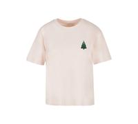 Merchcode T-shirt 'Christmas Holly Jolly Mood' bleu clair / vert foncé / rose / rouge, Taille S