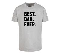 Merchcode T-Shirt 'Fathers Day - Best Dad Ever' gris / noir, Taille S