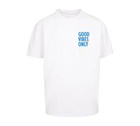 Merchcode T-Shirt 'Good Vibes Only' bleu / blanc, Taille M