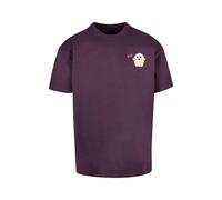 Merchcode T-Shirt 'Halloween - Boo Ghost' beige clair / mûre / éosine / noir, Taille L