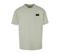 Merchcode T-Shirt 'Halloween - Cat Tee' olive / noir, Taille M