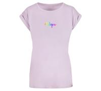 Merchcode T-shirt 'Hope Rainbow' bleu foncé / jade / lavande / rose, Taille XL