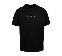 Merchcode T-Shirt 'Hope Rainbow' mélange de couleurs / noir, Taille S