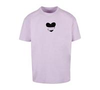 Merchcode T-Shirt 'Hugs & Love - Heart Hug' violet clair / noir, Taille M