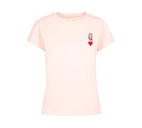 Merchcode T-shirt 'Hugs & Love - Queen of Hearts' rose / rouge sang, Taille XL