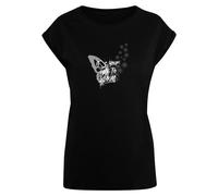 Merchcode T-shirt 'Its Your Time To Bloom' gris / noir / blanc, Taille XS