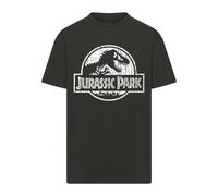 Merchcode T-Shirt 'Jurassic Park Distressed' noir / blanc, Taille XS