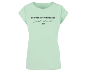 Merchcode T-shirt 'Just Start' menthe / noir, Taille XXXL