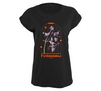 Merchcode T-shirt 'L´oiseau De Paradis' beige / gris / violet / violet néon / violet pastel / rouge orangé / noir / blanc, Taille XS