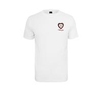Merchcode T-shirt 'Like You' crème / rouge carmin / noir / blanc, Taille XS