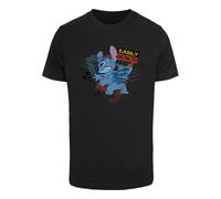 Merchcode T-Shirt 'Lilo & Stitch Easily Distracted' mélange de couleurs / noir, Taille S