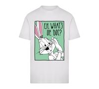 Merchcode T-Shirt 'Looney Tunes Bugs Bunny Funny Face 3.0' vert clair / rose / noir / blanc, Taille M