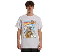 Merchcode T-Shirt Madagascar Distressed pour Homme - Coupe Droite en Coton avec col Rond et imprimé Vintage sur Le Devant - T-Shirt Streetwear décontracté à Manches Courtes