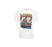 Merchcode T-Shirt 'Mane So Icy' brun foncé / rouge vif / noir / blanc, Taille XS