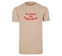 Merchcode T-Shirt 'Merry Christmas And Happy Always' sable / rouge, Taille XL