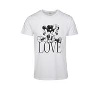 Merchcode T-shirt 'Minnie Loves Mickey' noir / blanc, Taille S