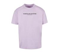 Merchcode T-Shirt 'Never Give Up' lilas / noir, Taille L